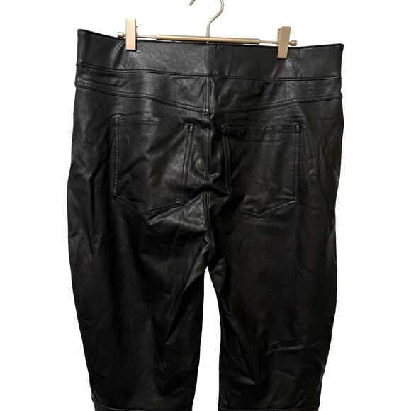 SPANX Leather Like Ankle Skinny Pants Size 1X Black Shaping Edgy Baddie NWT - Picture 4 of 7
